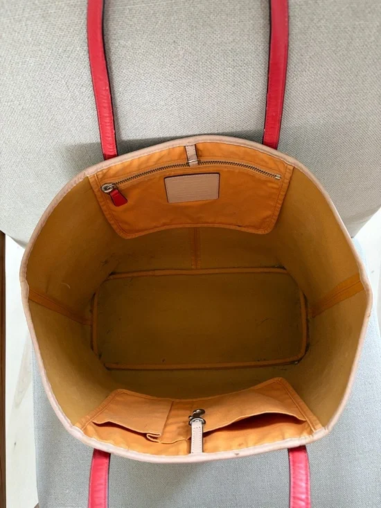 coach park metro shoulder tote bag f24341 pumpkin yellow sarifiano leather - Picture 3 of 14